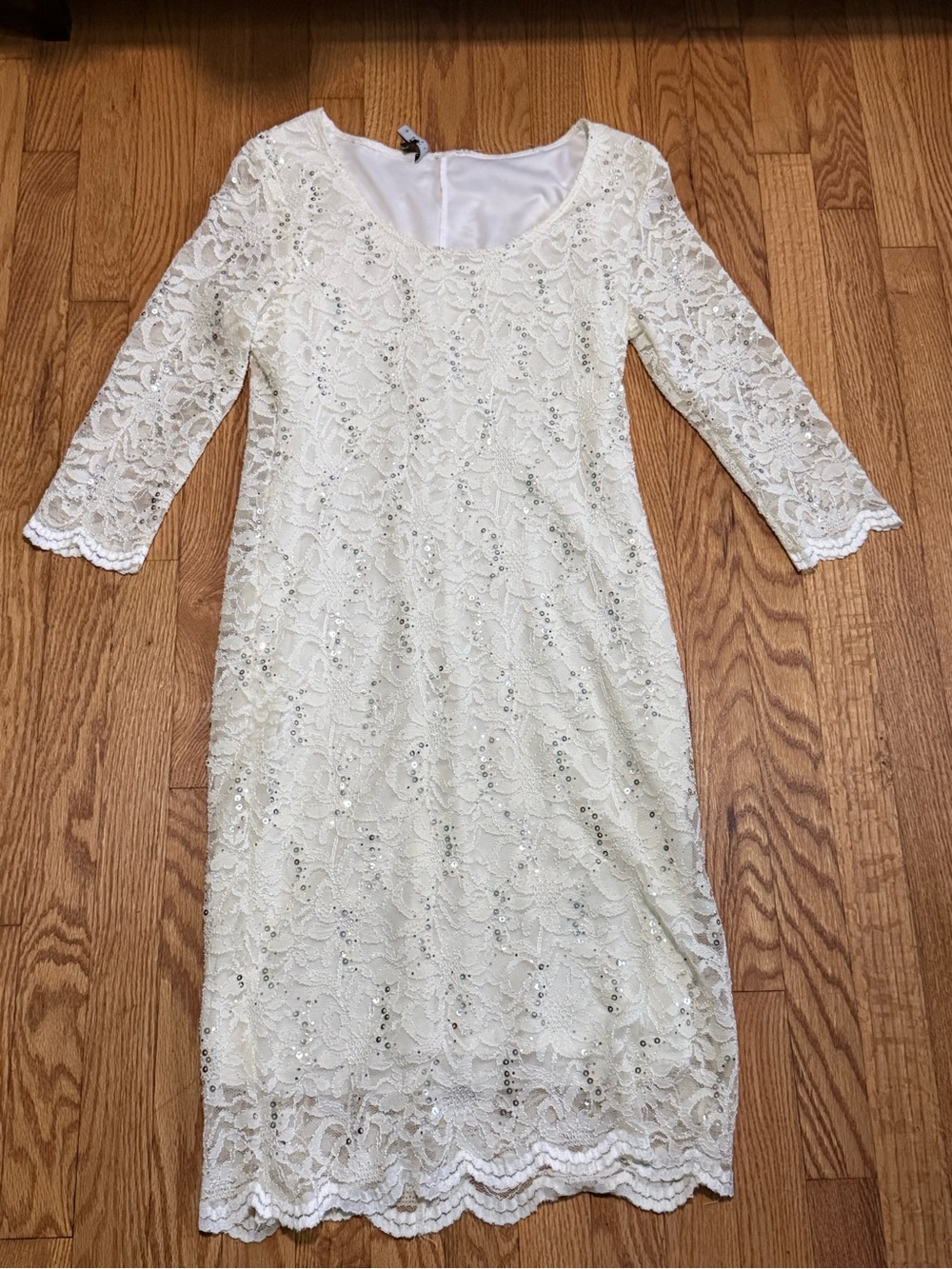 Tiana B. White Lace Long Sleeve Cocktail Dress
